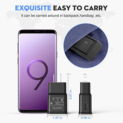 Galaxy S9, Adaptive Fast Charging Wall Charger Kit Set with USB-C Cable, Compatible with Samsung Galaxy S10/ S8/ S9 + Note8/ Note9